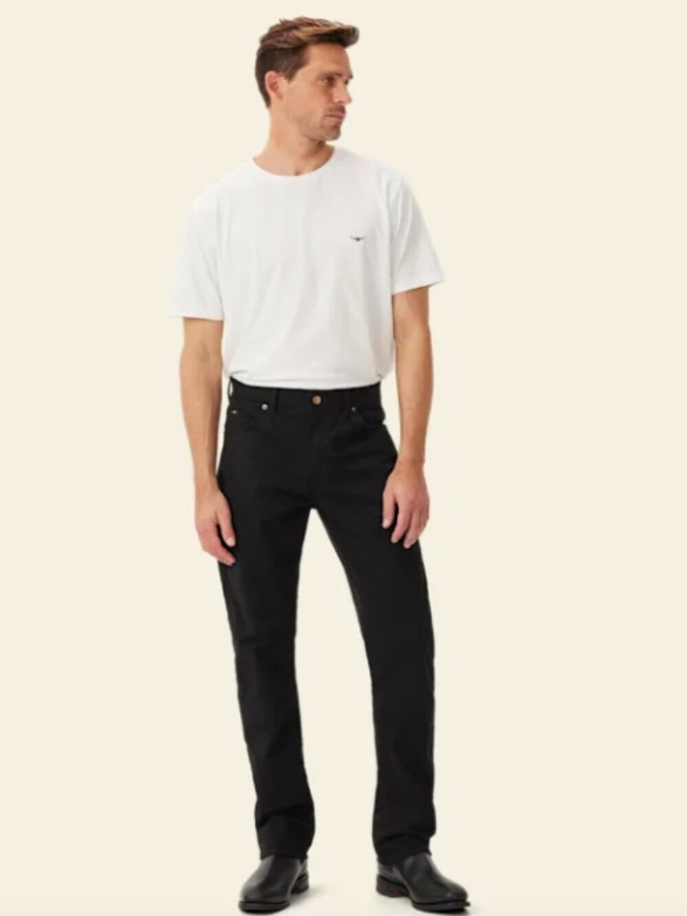 R.M. WILLIAMS SZ 36R Ramco 5-Pocket Straight-Leg Black Jeans